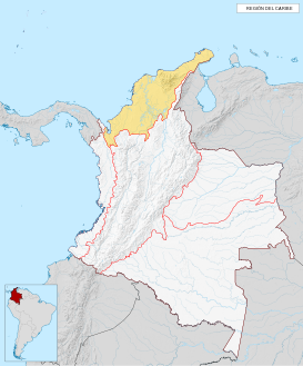 Ubicación de la región en Colombia.