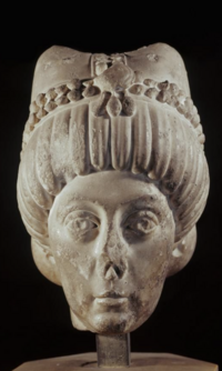 A 6th-century head of an emperor at the Getty Villa, thought to represent Justinian