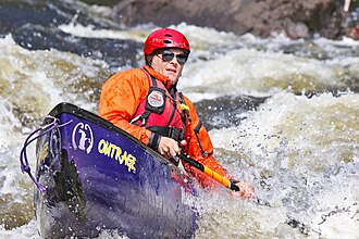 A whitewater canoeist paddling a Roxalex canoe. Marty Plante - Hudson Gorge - 2022 (2).jpg