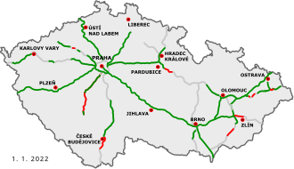 mapa dálnic v čr Dálnice v Česku – Wikipedie mapa dálnic v čr