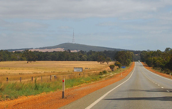 Two-lane highway section near Mount Barker
