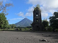 Mount Mayon, Cagsawa Ruins wide