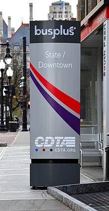 A combined BusPlus Red and Purple line sign NEW CDTA BusPlus combined route sign.jpg