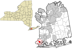 Location within Nassau County and the state of New York
