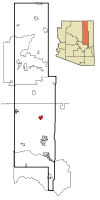 Navajo County Incorporated and Unincorporated areas Holbrook highlighted.svg