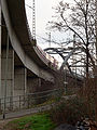 Vorlandbrücken der Neuen Niederräder Brücke im Gutleutviertel Richtung Hauptbahnhof
