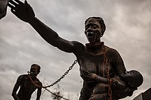 Nkyinkim by Kwame Akoto-Bamfo at the National Memorial for Peace and Justice that opened in 2018 in Montgomery, Alabama. Nkyinkim Installation by Kwame Akoto Bamfo at the National Memorial for Peace and Justice.jpg