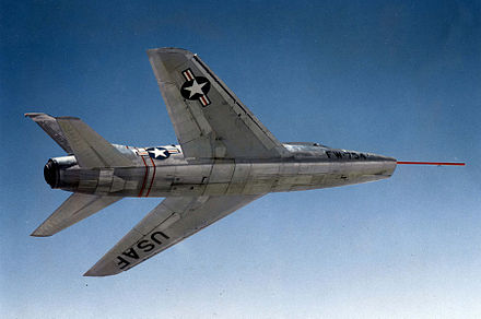 The underside of the first of two YF-100A prototypes, s/n 52-5754