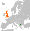 Location map for North Macedonia and the United Kingdom.