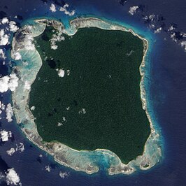 Satellietfoto van het eiland