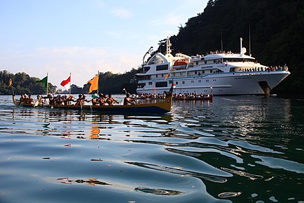 A cruise stopped by in Banda Neira