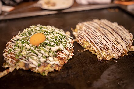 Two Kansai okonomiyaki
