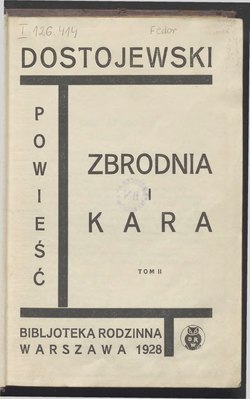 Okładka lub karta tytułowa