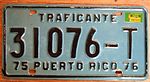 PUERTO RICO 1976 -PLACA DE LICENCIA TRAFICANTE - Flickr - woody1778a.jpg