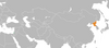 Location map for North Korea and the State of Palestine.