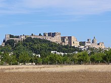 Panorama della cittadina di Oria, è visibile anche il maniero posto a circa 170 m s.l.m.