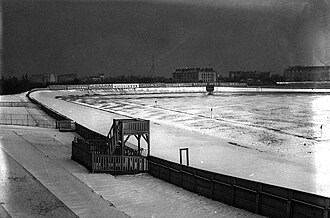 The original Parc des Princes under the snow in 1908.