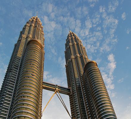 The Petronas Towers, the headquarters of the national oil company Petronas and are the tallest twin-towers in the world.
