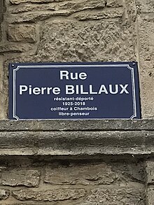 Pierre Billaux, ellenálló-deportált, 1925-2018, fodrász Chambois-ban, szabad gondolkodású