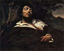 The Wounded Man, The Wounded Man , also known as Portrait of the artist label QS:Len,"Portrait of the artist" label QS:Lpl,"Portret artysty" label QS:Lfr,"Portrait de l'artiste" (oil on canvas medium QS:P186,Q296955;P186,Q12321255,P518,Q861259 , circa 1844-1854)