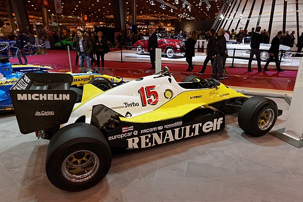 Alain Prost finished second in the 1983 championship with the Renault RE40.