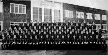 Graduation photograph of 2 Squadron RAF Admin Apprentices, RAF Hereford, August 1973; the final entry to graduate from No. 3 School of Technical Training RAF Hereford - 330 Entry Admin Apprentices graduation photograph - August 1973.gif