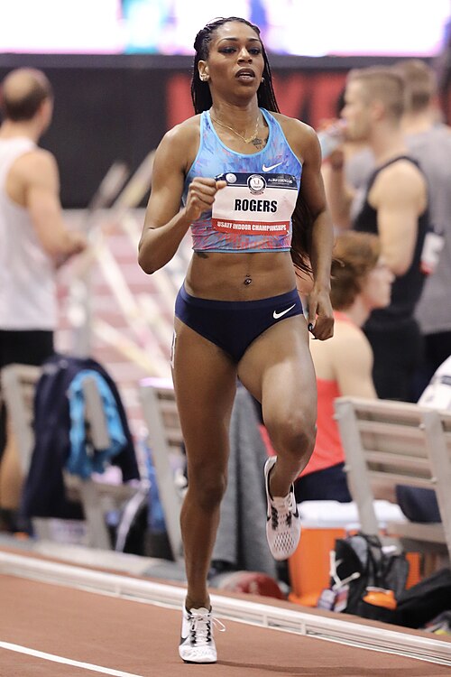 Rogers at the 2018 USATF Indoor Champs in Albuquerque, New Mexico