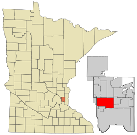 Ramsey County Minnesota Incorporated and Unincorporated areas Roseville Highlighted.svg