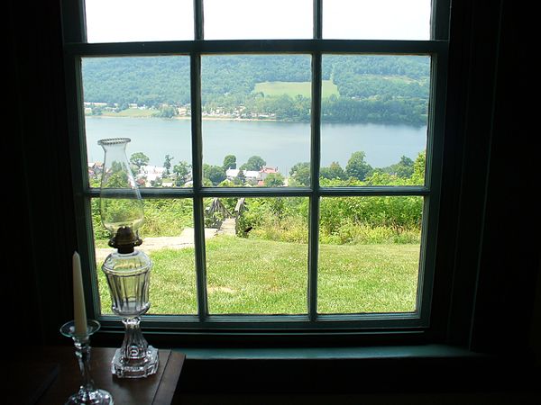 View from a window in the Rankin house. The Kentucky shoreline is visible on the far side of the Ohio River.