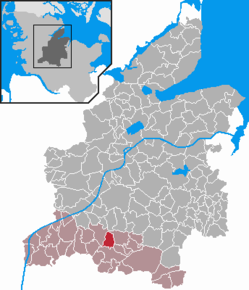 Poziția Remmels pe harta districtului Rendsburg-Eckernförde