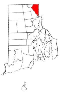 Location of Cumberland in Rhode Island