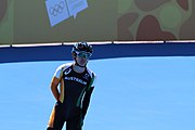 Deutsch: Badminton bei den Olympischen Jugendspielen 2018; Tag 2, 8. Oktober 2018; Viertelfinale Jungen Lauf 3 English: Roller speed skating at the 2018 Summer Youth Olympics; day 2, 8 October 2018 – Boys Quarterfinals run 3