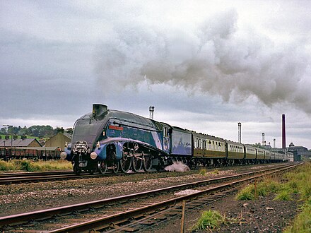 From the 1930s, streamlined locomotives of the 'A4' class such as Mallard symbolised a golden age of rail travel. Mallard is now at the National Railway Museum, York