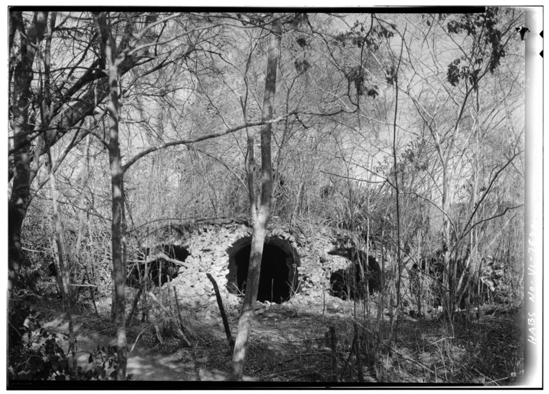 File:SOUTHWEST ELEVATION, VAULTED BASEMENT STRUCTURE IN FOREGROUND, MILL TOWER IN BACKGROUND - Estate Hammer Farms, Windmill Tower Ruins, Cruz Bay, St. John, VI HABS VI,2-CRUZBA,2-A-2.tif