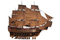 Model of the fictitious ship Sans Pareil that defined the type of Royal Louis (1758)