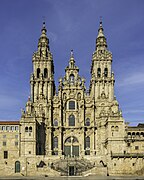 Fachada del Obradoiro (1738-1750) de la catedral de Santiago de Compostela