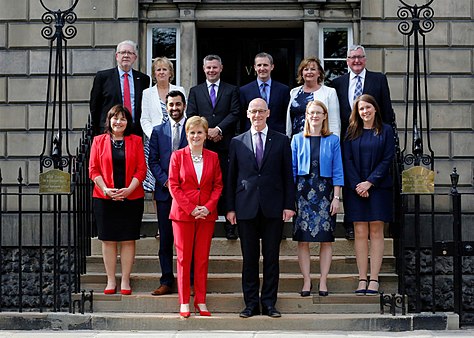 Sturgeon's cabinet at Bute House in 2018.