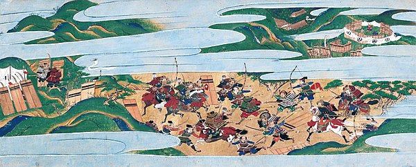 Painting depicting a battle during the Ōnin War