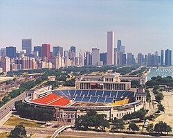 Soldier Field in 1988 Soldier Field Chicago aerial view.jpg