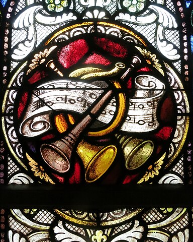 dual grown up secretly File:Sorrowful Mother Shrine Chapel (Bellevue, Ohio) - stained glass, musical  instruments.jpg - Wikimedia Commons
