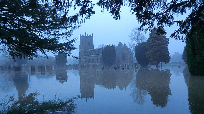 Church of South Wingfield, Derbyshire, flooded in December 2012