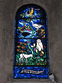 Stained glass window by John Piper Stained glass window in the Church of St Mary the Virgin Iffley - geograph.org.uk - 765978.jpg