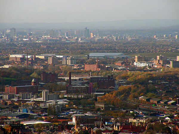 A view over Tameside, towards Manchester city centre.