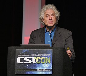 Pinker at CSICon in 2018, hosted by the Committee for Skeptical Inquiry Steven Pinker CSICon 2018 Enlightenment Now- The Case for Reason, Science, Humanism, and Progress.jpg