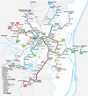 Map of the tram system in Strasbourg