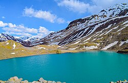 View of Suraj Tal towards Bara-lacha La