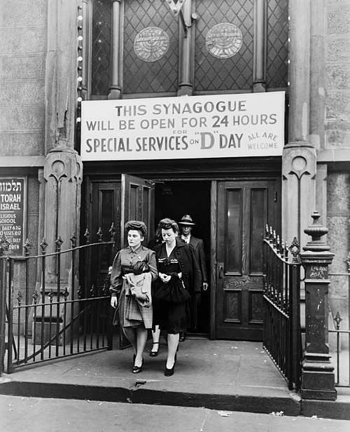 A synagogue on West Twenty-Third Street in New York City remained open 24 hours on D-Day for special services and prayer.