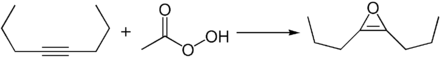 Synthesis of an oxirene derivative from 4-octyne and peroxyacetic acid