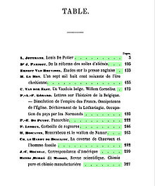 A table of contents with the leaders highlighted in green Table of contents with green leaders.jpg