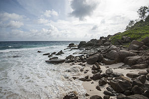 Praia em Takamaka